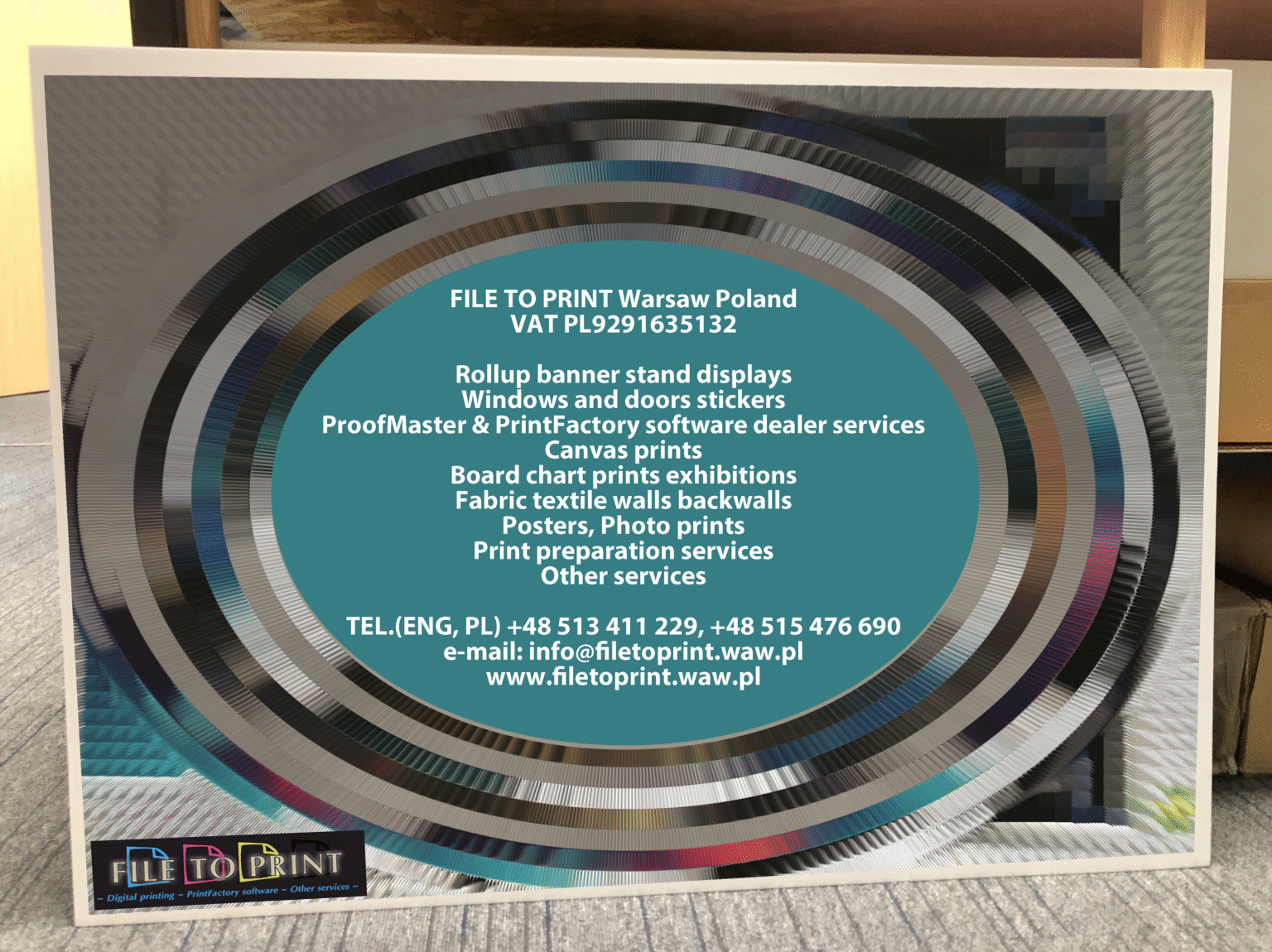 FILE TO PRINT Board chart print exhibitions on a pvc dibond boards Warsaw Poland