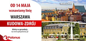 Od 14 maja Polonus wznawia linię Warszawa - Kudowa-Zdrój